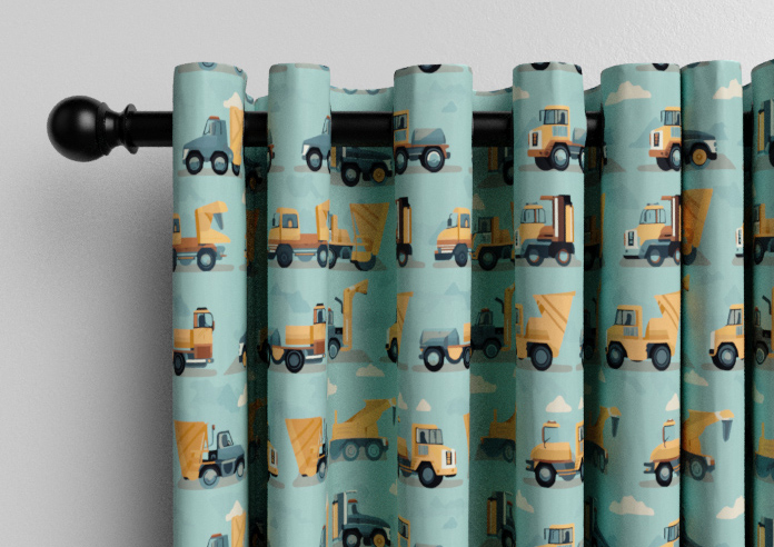 Construction Crew, Digger - Made to Measure Curtains - Image 12